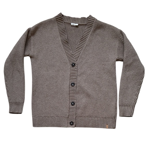 tentree Sweaters - Tentree Women’s Long Wool Cotton Cardigan Sweater in Dark Elwood Heather Small